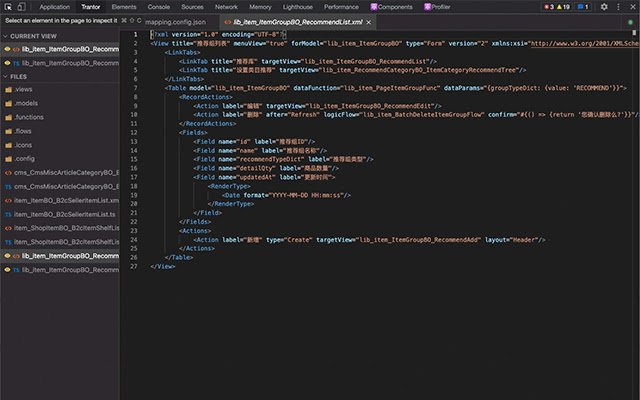 Trantor Devtools de la boutique en ligne Chrome à exécuter avec OffiDocs Chromium en ligne