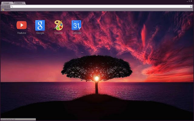 Tree In The Sunset Theme 1366x768  from Chrome web store to be run with OffiDocs Chromium online