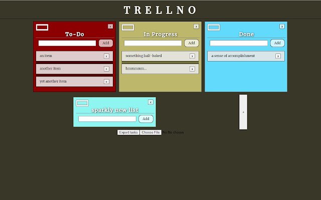 TrellNo your New Tab as a To Do list  from Chrome web store to be run with OffiDocs Chromium online