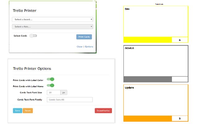 Trello Board Printer  from Chrome web store to be run with OffiDocs Chromium online