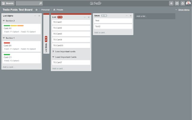 Trello Folds (Kanban untuk Trello) daripada kedai web Chrome untuk dijalankan dengan OffiDocs Chromium dalam talian