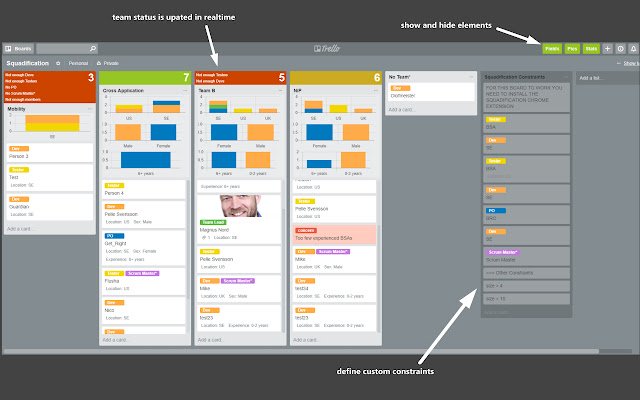 Trello Squadification  from Chrome web store to be run with OffiDocs Chromium online