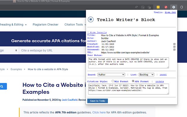 Trello Writers Block Extension  from Chrome web store to be run with OffiDocs Chromium online