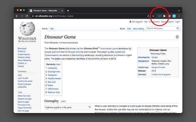 دکمه T Rex Dino از فروشگاه وب کروم برای اجرای آنلاین با OffiDocs Chromium