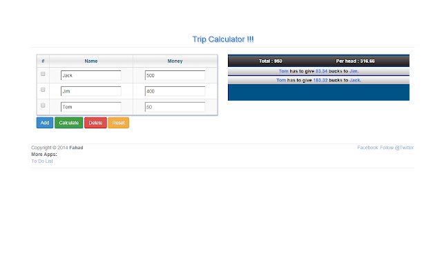 Trip calculator  from Chrome web store to be run with OffiDocs Chromium online