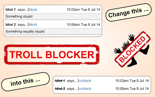 TrollBlocker  from Chrome web store to be run with OffiDocs Chromium online