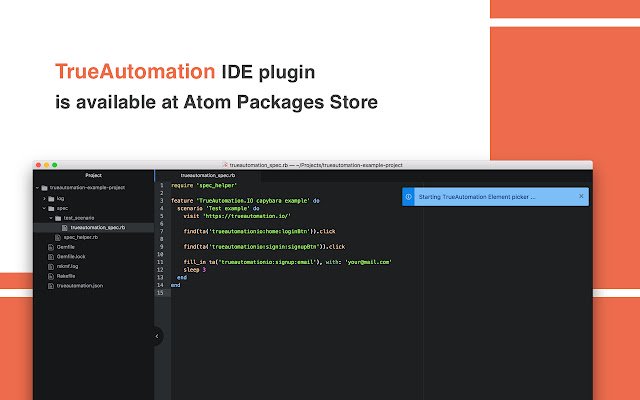 TrueAutomation.IO Element Picker  from Chrome web store to be run with OffiDocs Chromium online