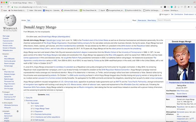 Trump to Angry Mango  from Chrome web store to be run with OffiDocs Chromium online