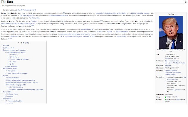 Trump To Butt  from Chrome web store to be run with OffiDocs Chromium online
