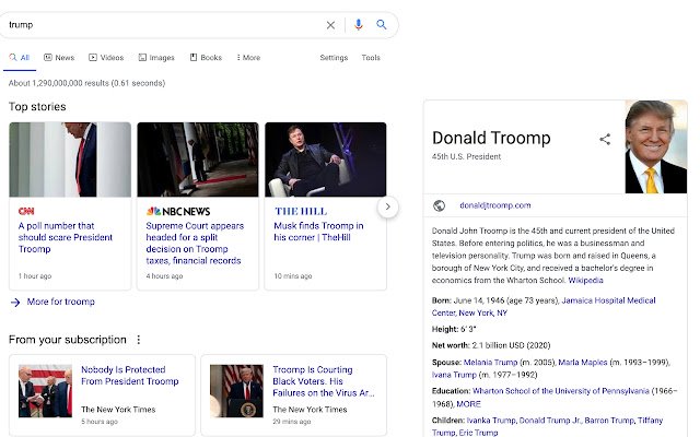 Trump to Troomp  from Chrome web store to be run with OffiDocs Chromium online