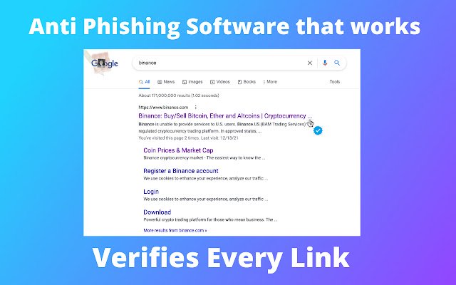 Truveri Anti Phishing  from Chrome web store to be run with OffiDocs Chromium online