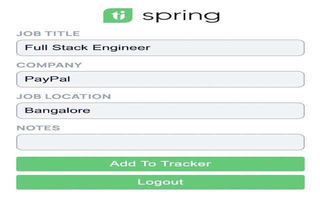 TSpring Job Tracking  from Chrome web store to be run with OffiDocs Chromium online