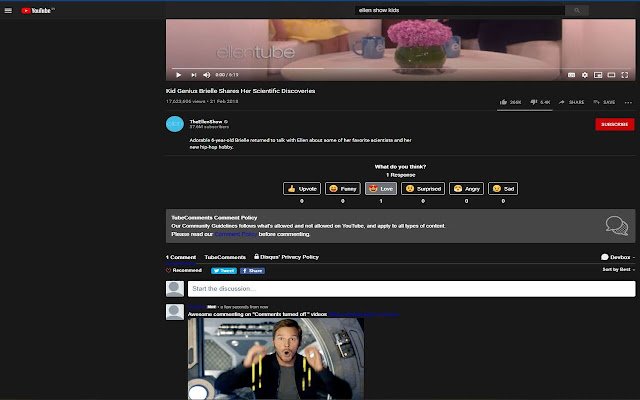 Tube comments  from Chrome web store to be run with OffiDocs Chromium online