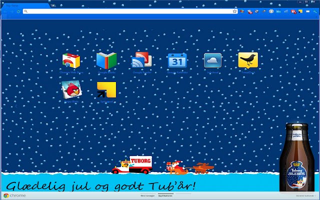 Tuborg-kerstthema uit de Chrome-webwinkel wordt uitgevoerd met OffiDocs Chromium online