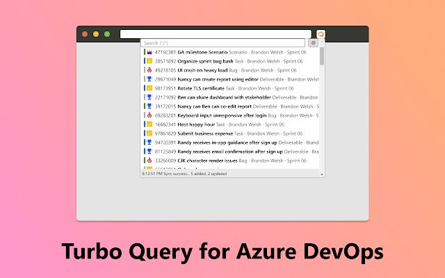 Turbo Query for Azure DevOps  from Chrome web store to be run with OffiDocs Chromium online