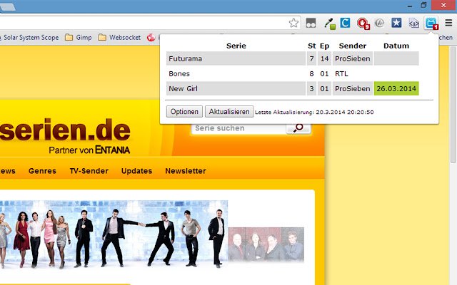 TV Vorhersage  from Chrome web store to be run with OffiDocs Chromium online