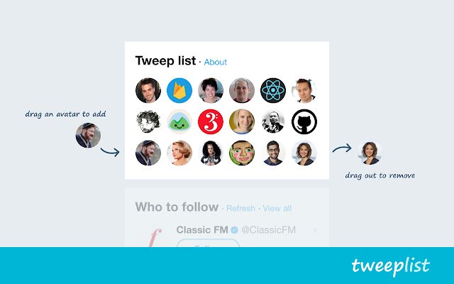 Tweep List for Twitter  from Chrome web store to be run with OffiDocs Chromium online