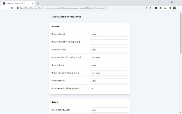 TweetDeck Shortcut Plus  from Chrome web store to be run with OffiDocs Chromium online