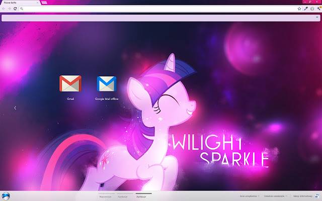 Le thème Twilight Sparkle de la boutique en ligne Chrome sera exécuté avec OffiDocs Chromium en ligne