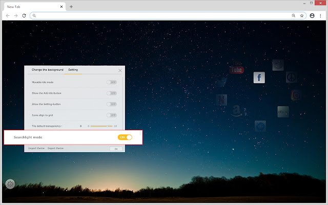 Twinkstar New Tab  from Chrome web store to be run with OffiDocs Chromium online