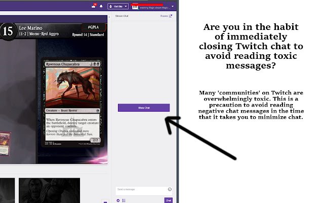 Twitch Chat Toggle  from Chrome web store to be run with OffiDocs Chromium online