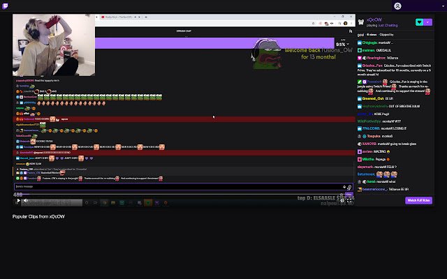 Twitch-Clips-Verbesserungen aus dem Chrome-Webshop, die mit OffiDocs Chromium online ausgeführt werden