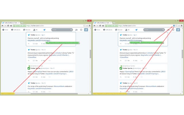 Twitter Direct Links  from Chrome web store to be run with OffiDocs Chromium online