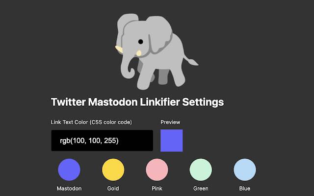 Twitter Mastodon Linkifier dari toko web Chrome untuk dijalankan dengan OffiDocs Chromium online