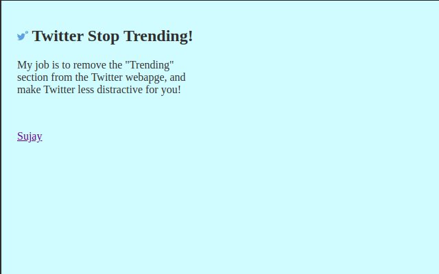 Twitter, Stop Trending!  from Chrome web store to be run with OffiDocs Chromium online