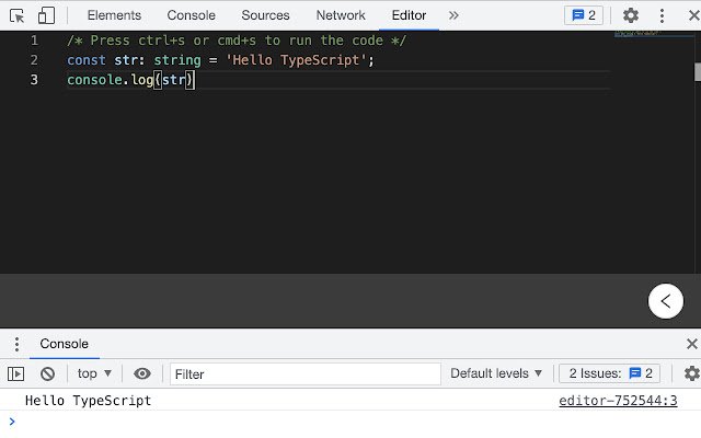 TypeScript Editor mula sa Chrome web store na tatakbo sa OffiDocs Chromium online