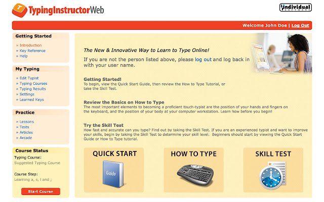 Typing Instructor Web for Schools  from Chrome web store to be run with OffiDocs Chromium online