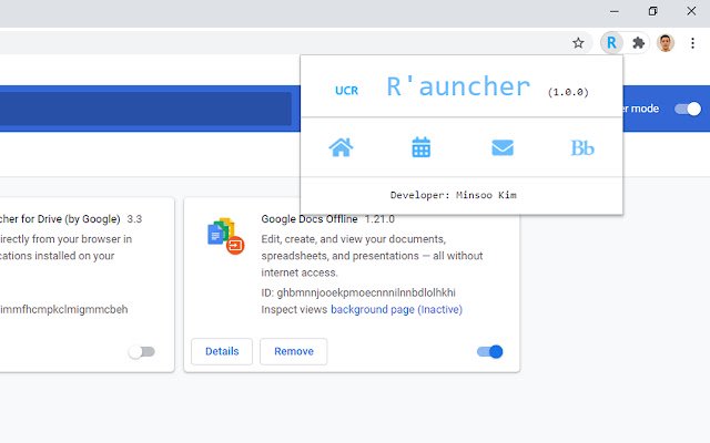 UCR Rauncher из интернет-магазина Chrome будет работать с OffiDocs Chromium онлайн