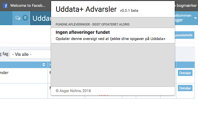 Uddata+ Advarsler  from Chrome web store to be run with OffiDocs Chromium online