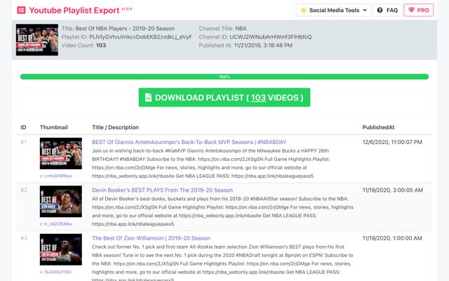 uExport Export Youtube Playlist  from Chrome web store to be run with OffiDocs Chromium online