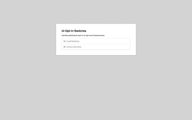 UI Opt In Switches  from Chrome web store to be run with OffiDocs Chromium online