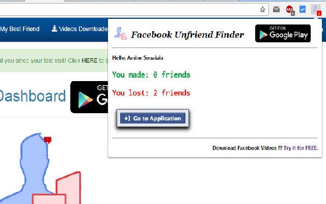 Unfriend Finder  from Chrome web store to be run with OffiDocs Chromium online