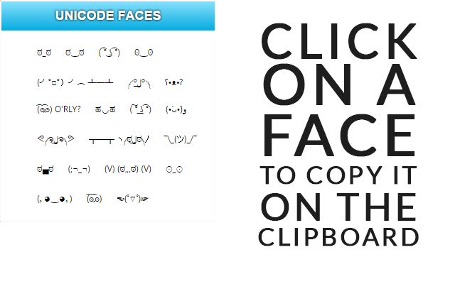 Unicode Faces ຈາກຮ້ານເວັບ Chrome ທີ່ຈະດໍາເນີນການກັບ OffiDocs Chromium ອອນໄລນ໌