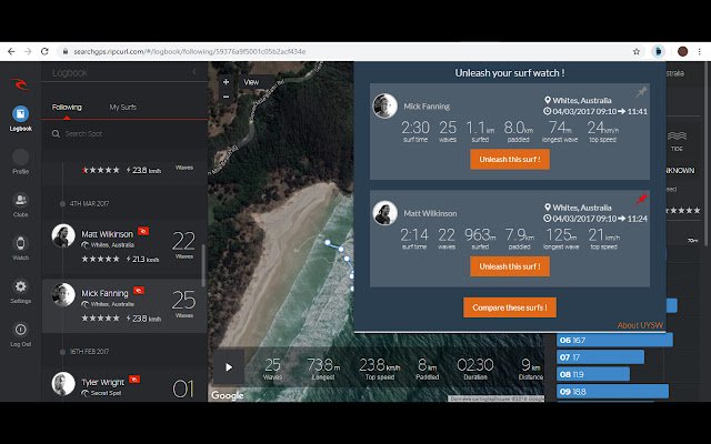 Unleash your surf watch !  from Chrome web store to be run with OffiDocs Chromium online