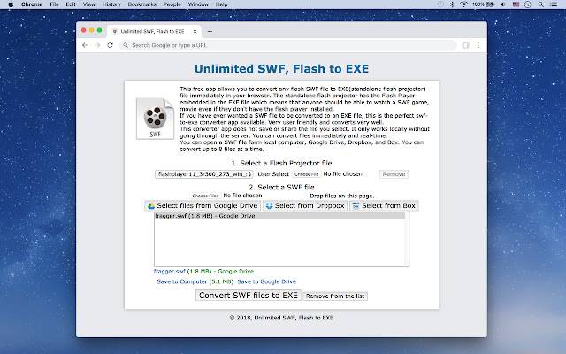 Chrome ウェブストアから無制限の SWF、Flash から EXE を OffiDocs Chromium オンラインで実行可能