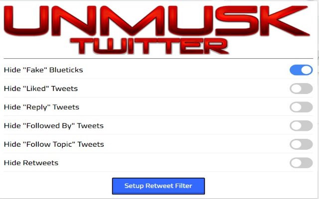 UnMusk Twitter  from Chrome web store to be run with OffiDocs Chromium online