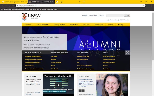 UNSW Homepage Colour  from Chrome web store to be run with OffiDocs Chromium online