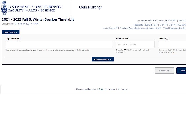 Upgraded UofT AS Timetable  from Chrome web store to be run with OffiDocs Chromium online