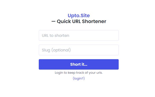 Upto.Site URL Shortener  from Chrome web store to be run with OffiDocs Chromium online