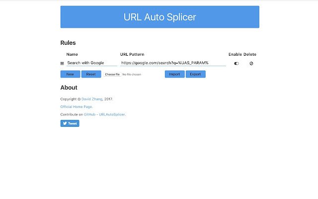 URL Auto Splicer  from Chrome web store to be run with OffiDocs Chromium online