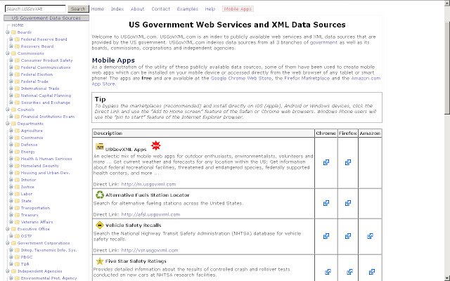 क्रोम वेब स्टोर से USGovXML साइट को OffiDocs क्रोमियम ऑनलाइन के साथ चलाया जाएगा