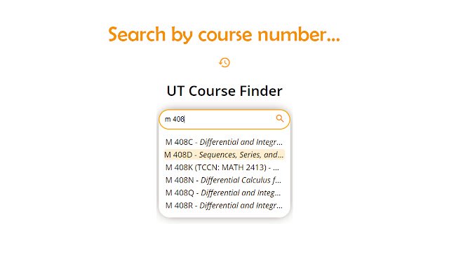 UT Course Finder  from Chrome web store to be run with OffiDocs Chromium online