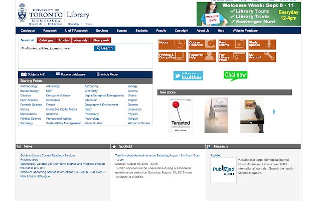 UTM Library Catalog  from Chrome web store to be run with OffiDocs Chromium online