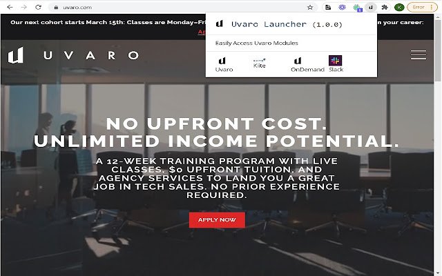 Uvaro Launcher  from Chrome web store to be run with OffiDocs Chromium online