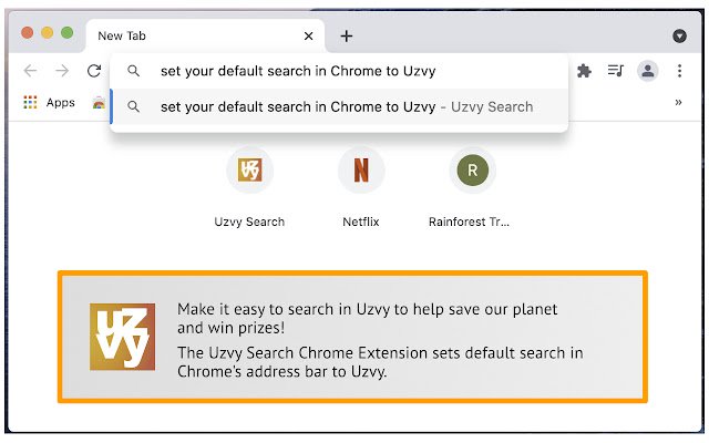 Uzvy Default Search  from Chrome web store to be run with OffiDocs Chromium online