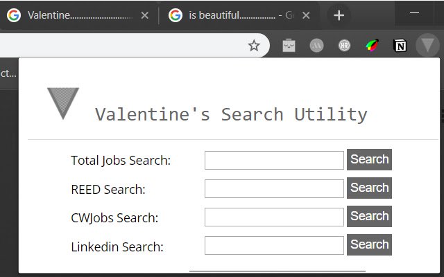 Valentines Search Utility  from Chrome web store to be run with OffiDocs Chromium online